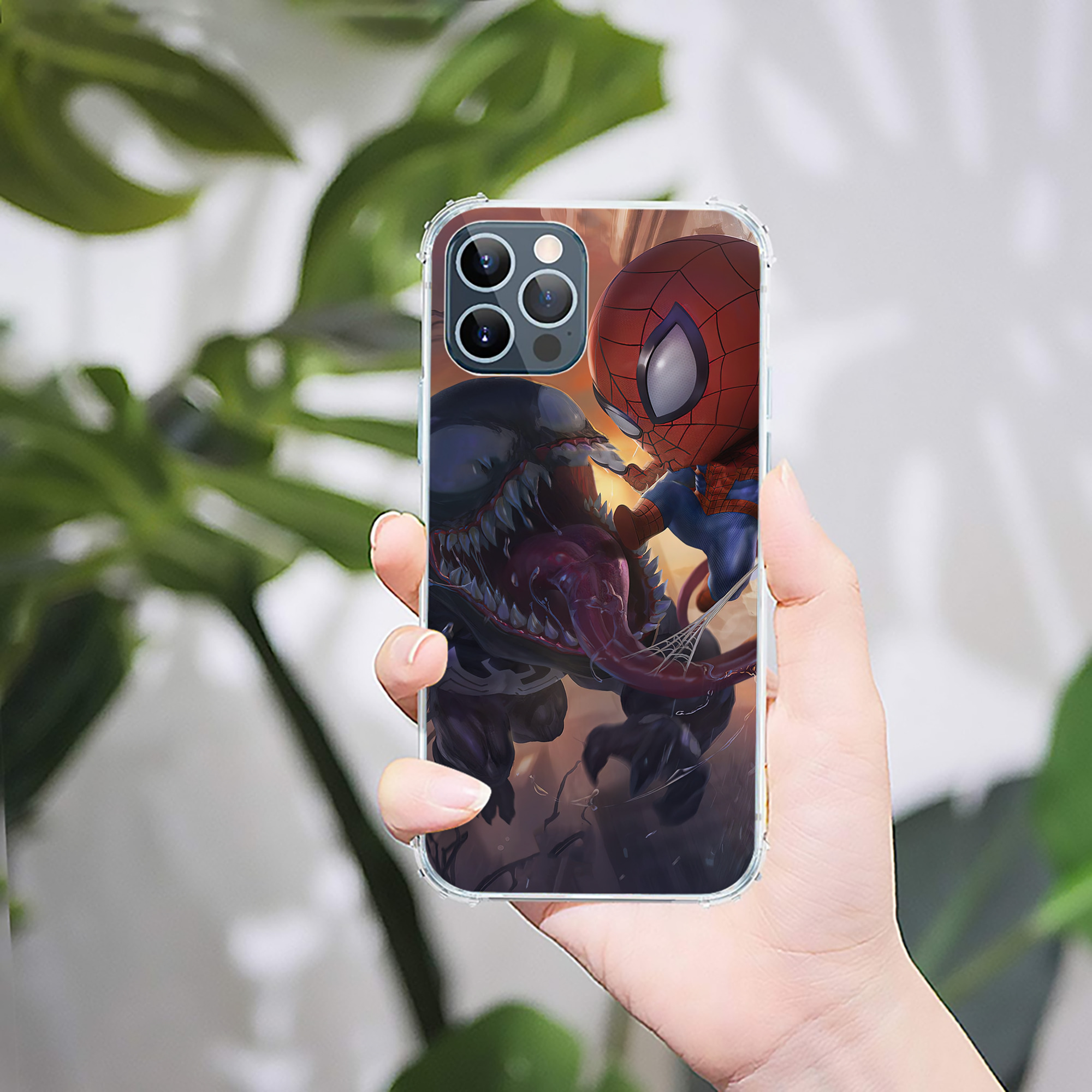（画像用） Spider Man スパイダーマン 【iPhone 12シリーズ対応】透明スマホケース（クリアソフトケース）